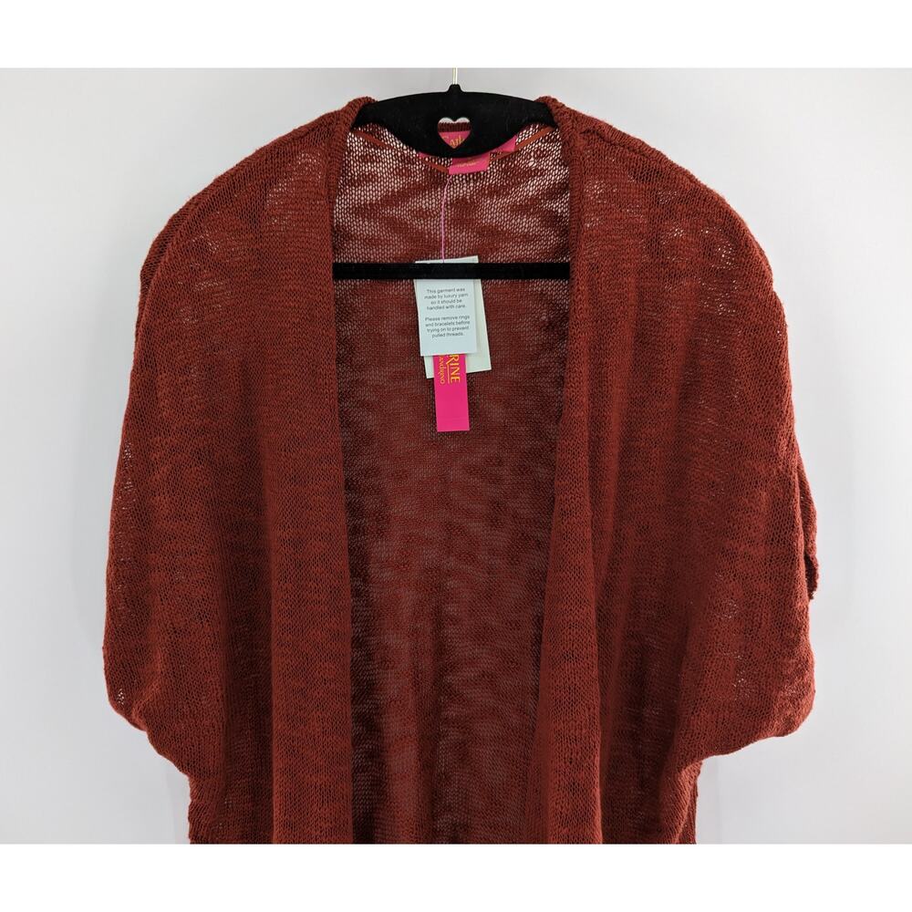 Catherine Malandrino Cardigan Long Knit Open Front Sweater - Picture 5 of 7